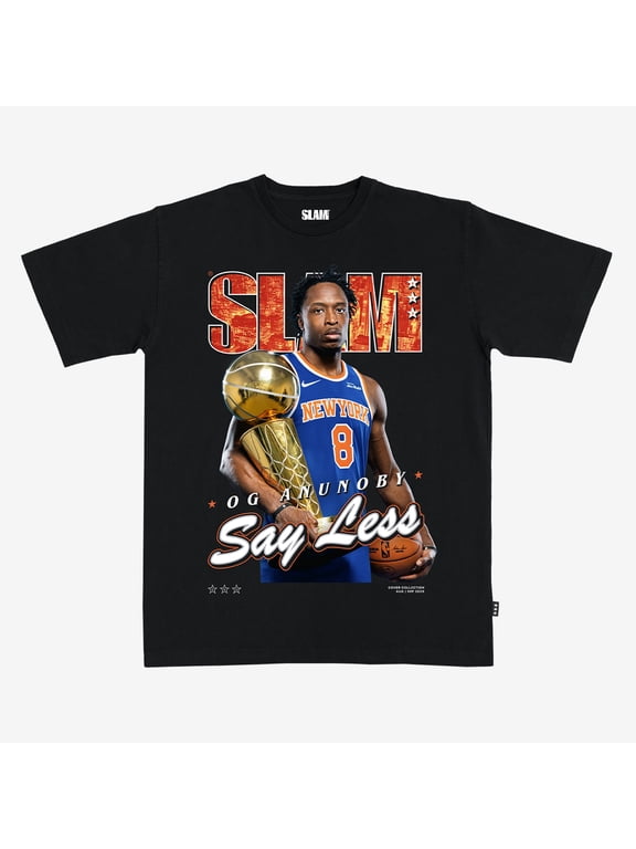 Unisex SLAM OG Anunoby Black New York Knicks 2026 NBA Finals Champions Cover T-Shirt