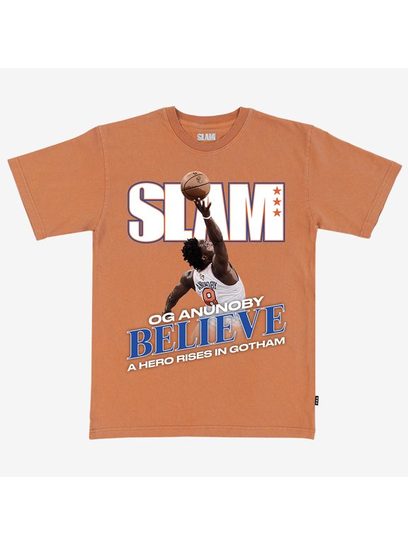 Unisex SLAM OG Anunoby Orange New York Knicks Cover Player Graphic T-Shirt