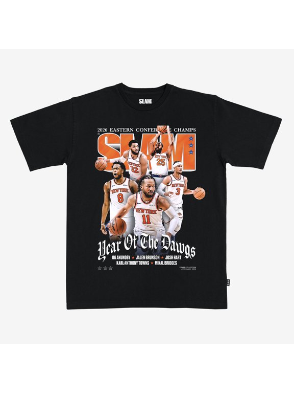 Unisex SLAM Starting Five Black New York Knicks 2026 NBA Eastern Conference Champions Cover T-Shirt