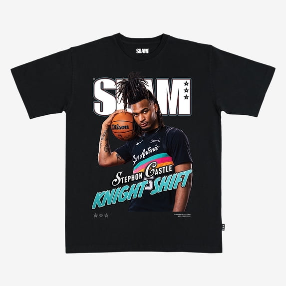 Unisex SLAM Stephon Castle Black San Antonio Spurs Cover T-Shirt