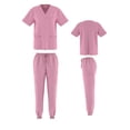 thumbnail image 1 of Unisex STRETCH Jogger Scrub Set Solid V-Neck Top Men Women Jogger Nurse Uniform, 1 of 3