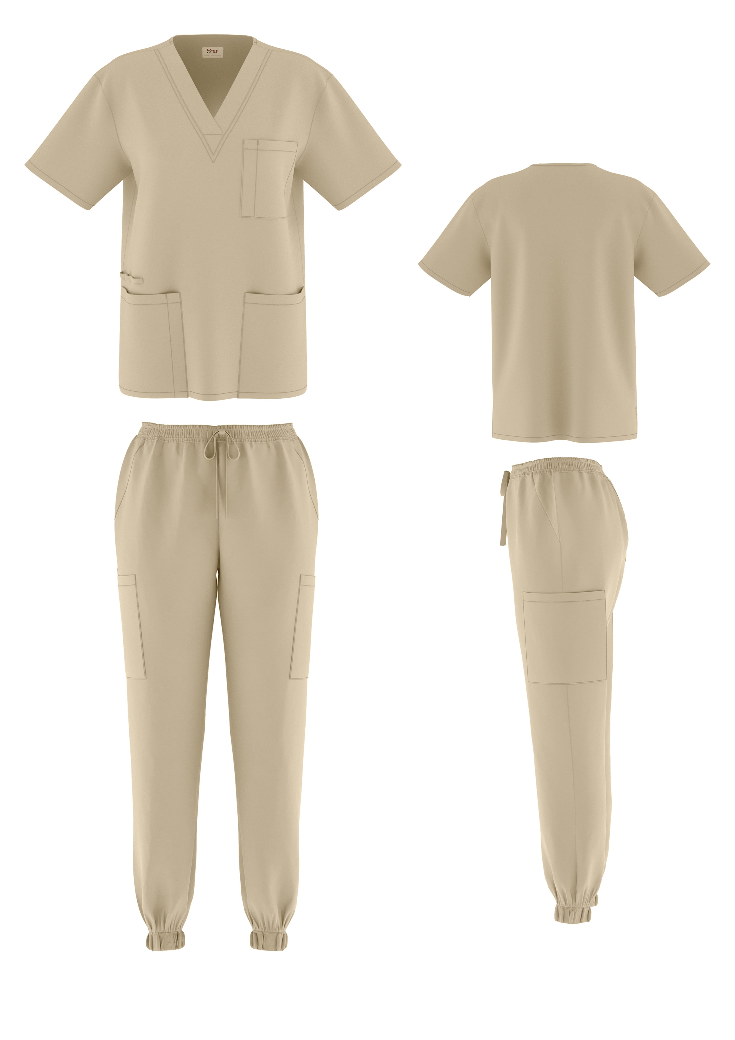 Scrubsuit semi-stretch fashion scrub suit jogger set taslan nurse doctors  uniform
