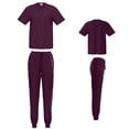 thumbnail image 1 of Unisex STRETCH Jogger Scrub Set Solid V-Neck Top Men Women Jogger Nurse Uniform, 1 of 3