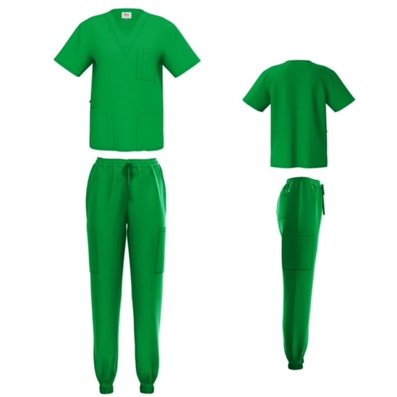 Unisex STRETCH Jogger Scrub Set Solid V-Neck Top Men Women Jogger Nurse Uniform