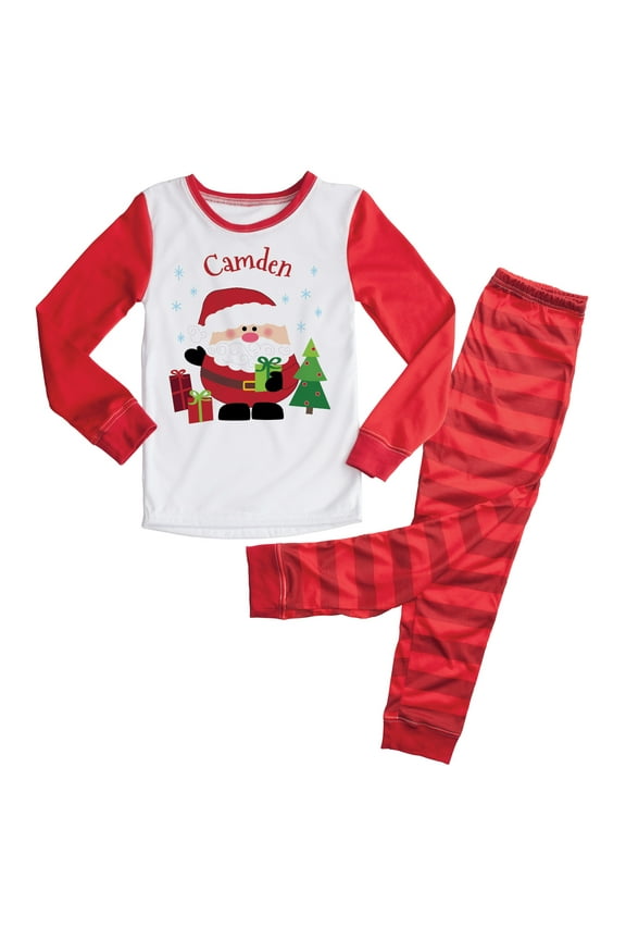 Unisex Santa Kids' Pajamas, Personalized Christmas PJs
