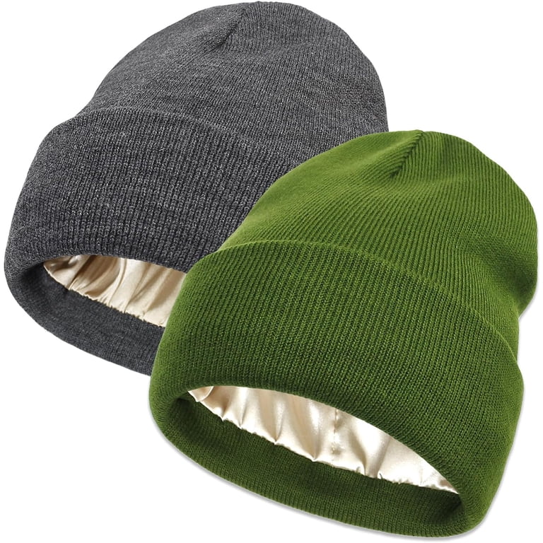 Unisex Satin Lined Winter Beanie for Women Men Silky Lining  display picture 2