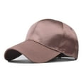 thumbnail image 1 of Unisex Satin Plain Baseball Cap - Glossy Adjustable Hat for Party/Streetwear (Sleek & Waterproof) Under 5$, Yubnlvae Male Female Neutral Summer Satin Solid Caps Hat , Brown, One Size, 1 of 4