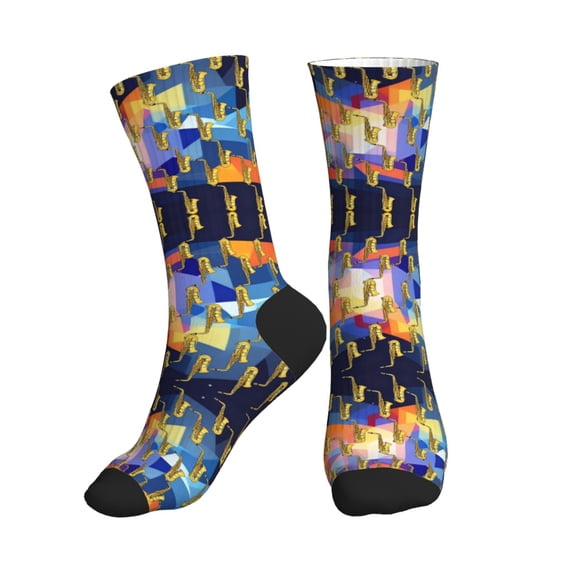 Unisex Saxophone Musical Instruments Novelty Ankle Socks Colorful ComfortSoft Lightweight Sports Athletic Socks