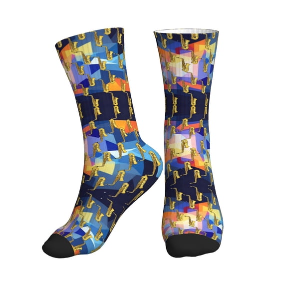 Unisex Saxophone Musical Instruments Novelty Ankle Socks Colorful ComfortSoft Lightweight Sports Athletic Socks