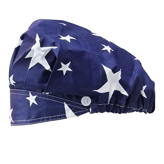 Unisex Scrub Cap Fashion Print Nursing cap Adjustable Surgical Cap with Buttons Breathable for Nurses and Doctors Scrub Caps for Women Men