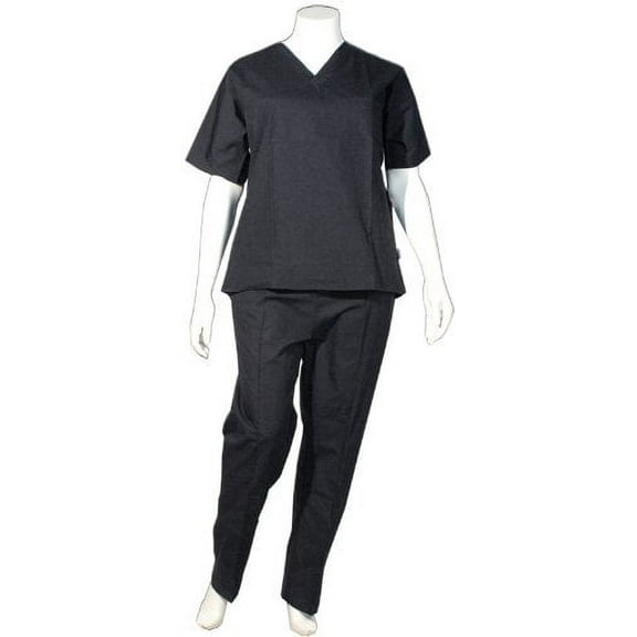 Unisex Scrub Uniform Set - Pack of 3 Sets - Black (XS - Regular)