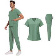 Unisex Scrubs Set Quick Dry Stretch Work Uniform for Beauty Salon
