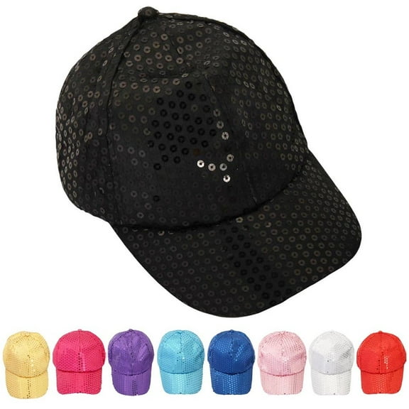 Unisex Sequin Embellished Baseball Cap in Solid Colors Fashion Sparkle Sporty Headwear