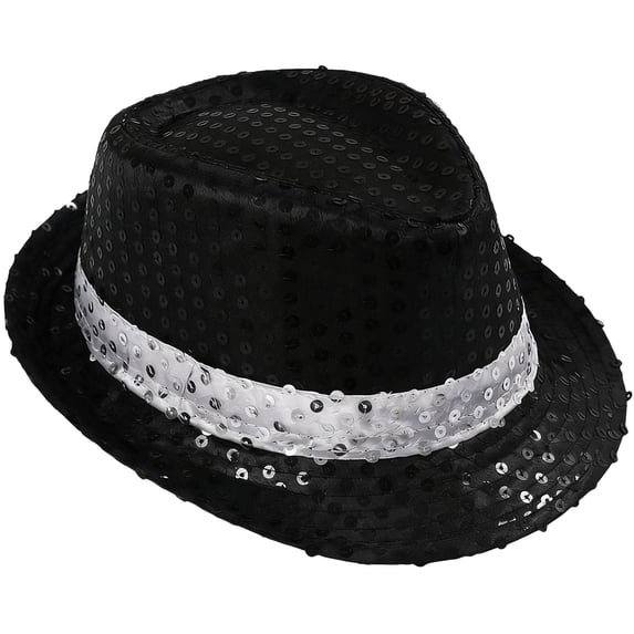 Unisex Sequin Fedora Hat Glitter Dance Performance Prop, Sparkling Jazz Cap Party Stage Costume Accessory for Adult Theatrical Shows and Music Festivals