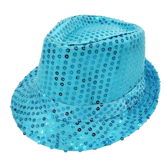 Unisex Sequin Fedora Hat Glitter Dance Performance Prop, Sparkling Jazz Cap Party Stage Costume Accessory for Adult Theatrical Shows and Music Festivals