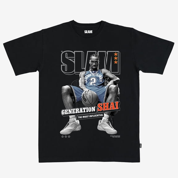 Unisex Shai Gilgeous-Alexander Black Oklahoma City Thunder SLAM Cover T-Shirt