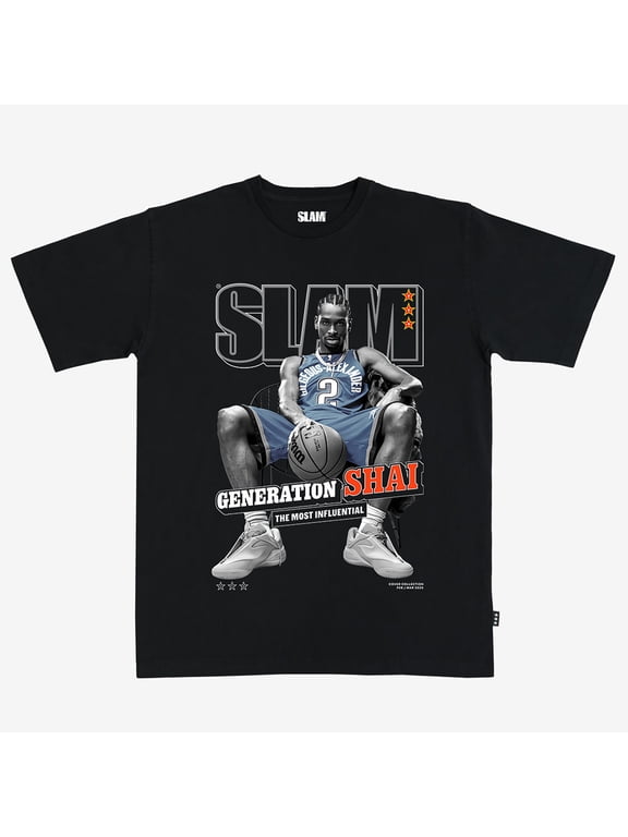 Unisex Shai Gilgeous-Alexander Black Oklahoma City Thunder SLAM Cover T-Shirt