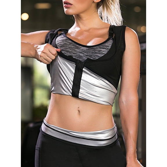 Unisex Shapewear Hot Thermo Shapewear Exercise & Workout Sauna Suit Abdominal Trainer, Upper Body Fat Burner with Zip for Weight Loss