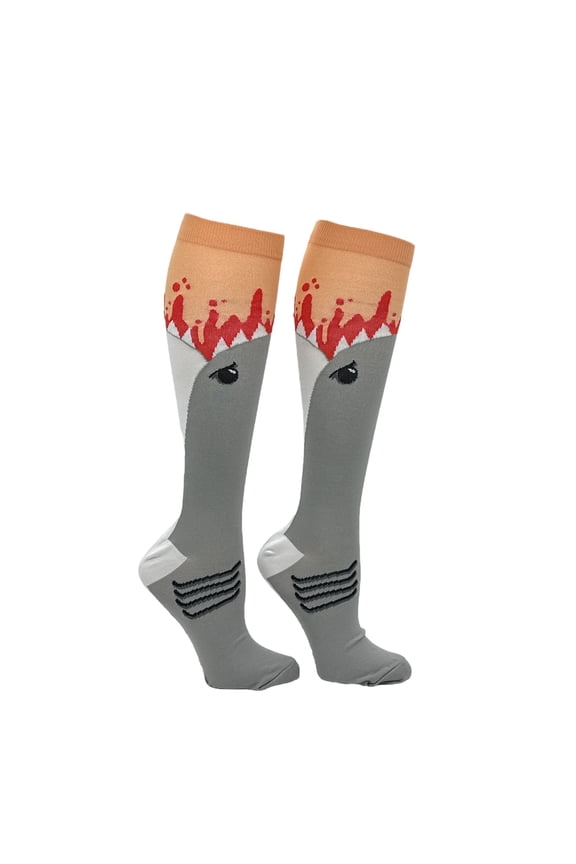 Unisex Shark Bite Funny Novelty Compression Socks for Women and Men