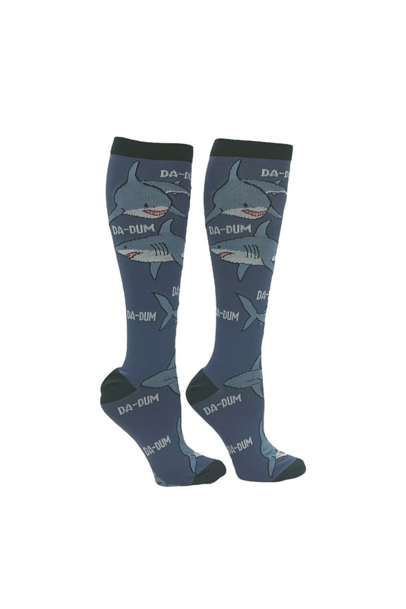 Unisex Shark Da Dum Funny Novelty Compression Socks for Women and Men