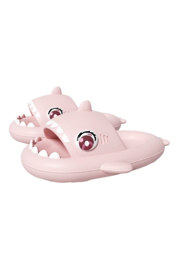 Unisex Shark Face Platform Slides, Cartoon Open Toe Thick Sole Casual Slippers