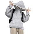 thumbnail image 1 of Unisex Shark Tooth Hoodie Pullover Loose Long Sleeve Oversized Hooded Sweatshirt for Men Women Cute Streetwear Tops with Pocket S‑XXL, 1 of 7