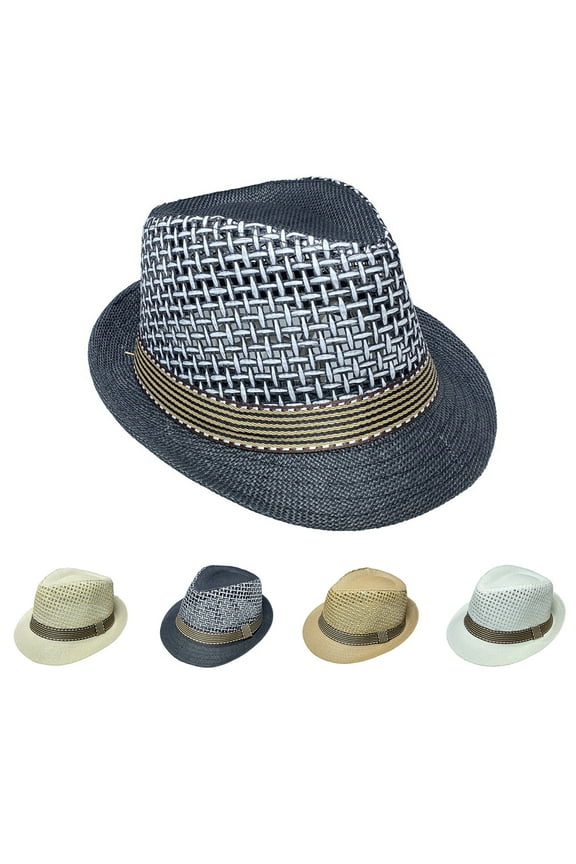 Unisex Short Brim Fedora - Hats for Men & Women + Panama Hats & Straw Hats