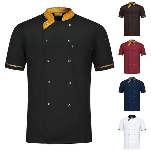 Unisex Short Sleeve Chef Coat with Pocket Great for Restaurant and Kitchen Uniforms for Both Men and Women Black 3XL