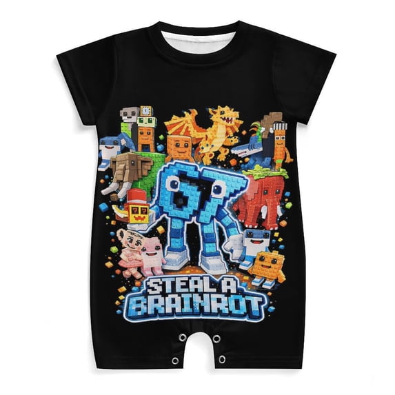 Unisex Short Sleeve Italian Animal Brainro Bodysuits Multi-size Outfit 3-24 Months Shower Gift