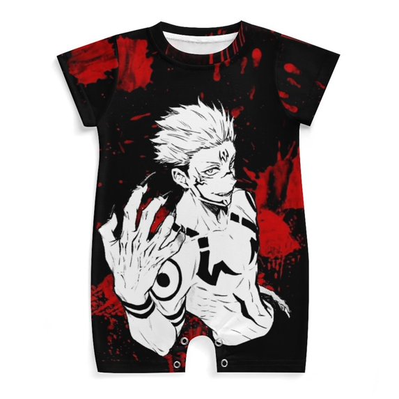 Unisex Short Sleeve Jujutsu Anime Kaise Bodysuits Multi-size Outfit 3-24 Months Shower Gift
