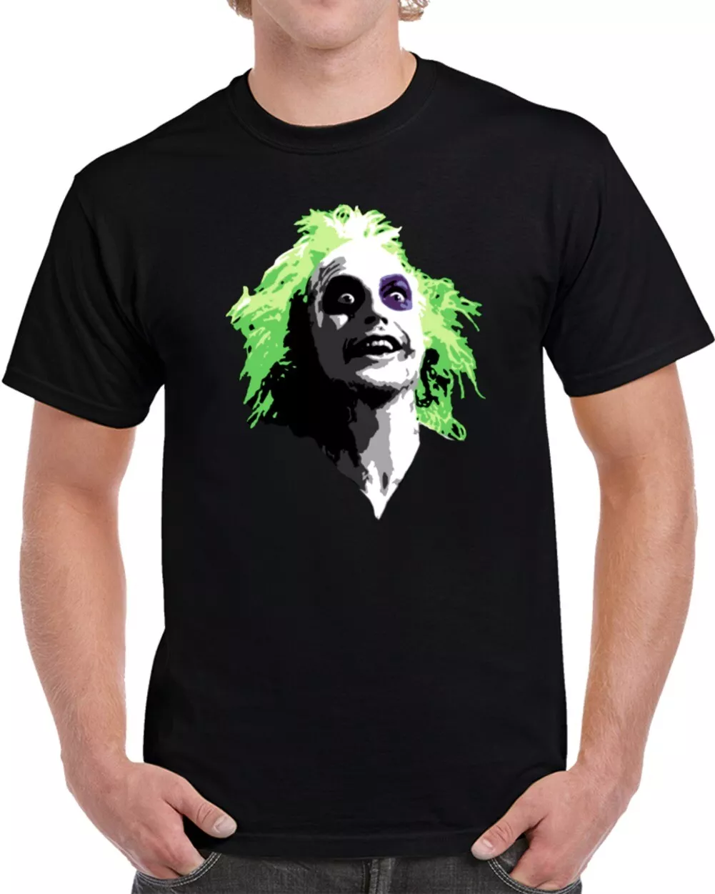 Unisex Short Sleeves Tee Cool Halloween Beetlejuice Big Head Movie T