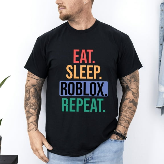 Unisex Short Sleeves Tee Eat Sleep Roblox Repeat Shirt for Men and Women, up to Size 4XL