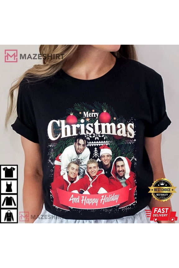 Unisex Short Sleeves Tee Nsync Merry Christmas T-Shirt, Unisex T-Shirt, up to Size 5XL