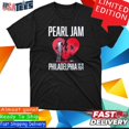 Unisex Short Sleeves Tee Official Pearl Jam Tour Philadelphia