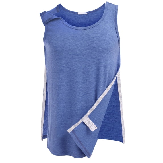 Unisex Shoulder Snap-Access Tank Tops Post Surgery Shirts Tear Away Chemo Shirt Clothes After Rotator Cuff Surgery