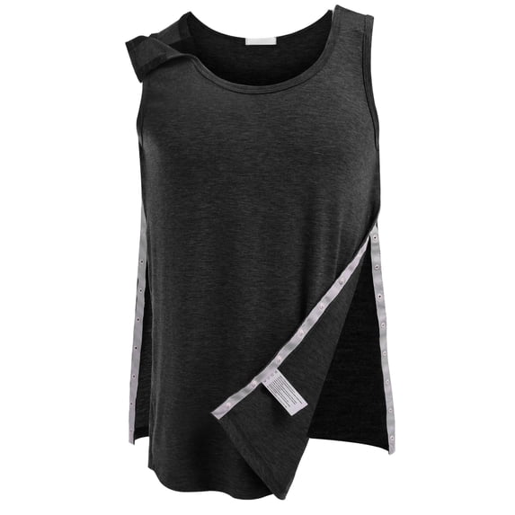 Unisex Shoulder Snap-Access Tank Tops Post Surgery Shirts Tear Away Chemo Shirt Clothes After Rotator Cuff Surgery