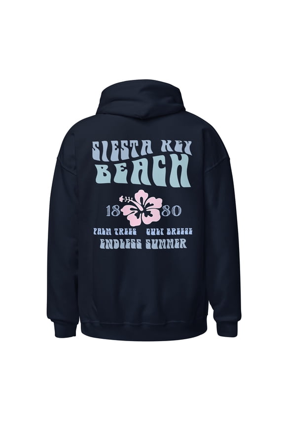 Unisex Siesta Key Beach Hoodie Jet-Spun Soft Feel Retro Endless Summer