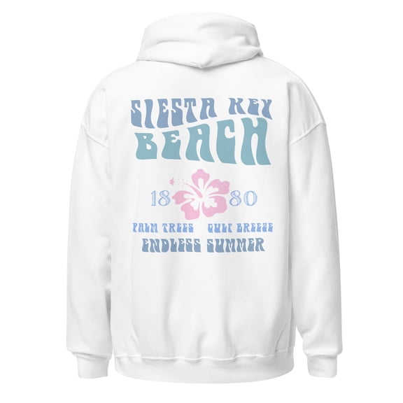 Unisex Siesta Key Beach Hoodie Jet-Spun Soft Feel Retro Endless Summer