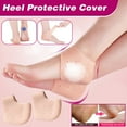 thumbnail image 1 of Unisex Silicone Heel Protectors, 1 Pair Moisturizing Gel Sleeves for Cracked Heels, Reusable Foot Care Socks for Dry Feet, Winter Heel Crack Repair Hydration Socks - Beige, 1 of 9