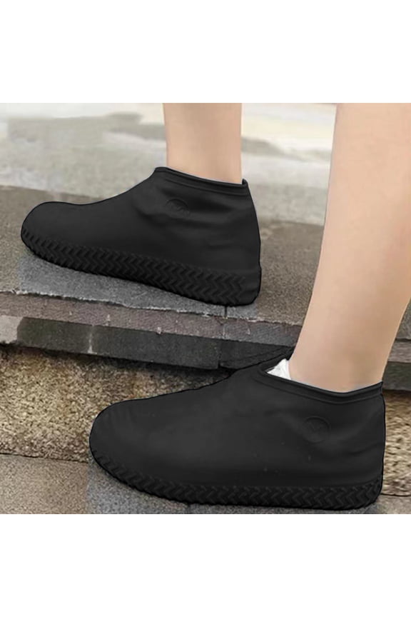 Unisex Silicone Overshoes – Pair Non Rain Day for Shoes and Boots Lightweight Shield for Everyday Footwear, L, Black