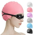 thumbnail image 1 of Unisex Silicone Swim Cap for Women Men, Large Size Waterproof Swimming Caps for Long Short Hair/Braids to Keep Hair Dry Hairstyle Unchanged, Pink, 1 of 8