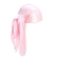 thumbnail image 1 of Unisex Silk Head Wrap Durag Long Tail Beanies Du-Rag Pirate Cap Turban Hat for 360 Waves, 1 of 8