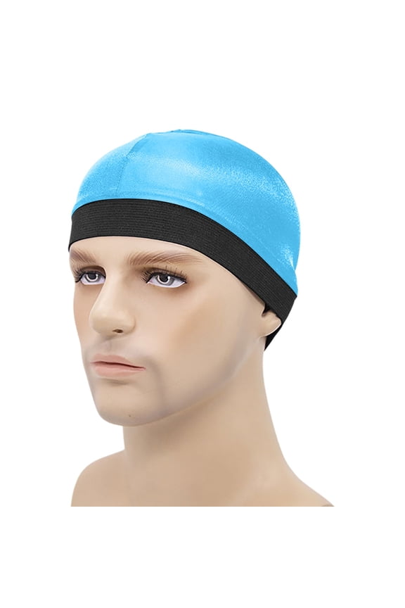 Unisex Silky Breathable Wig Cap Fashionable Stocking Liner for Natural Hair Secure Fit Black 2 Pack Light Blue