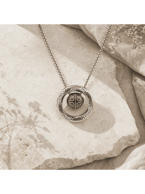 Mobius Ring Pendant Necklace for Men Women, Two Tone Copper Necklace, 22.8 inches Chain