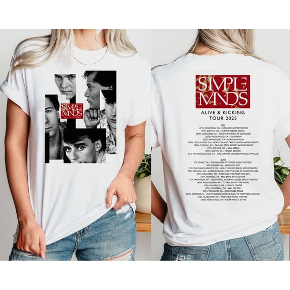 Unisex Simple Minds Tour 2025 Graphic T-Shirt, Sizes S-5XL, Tbun