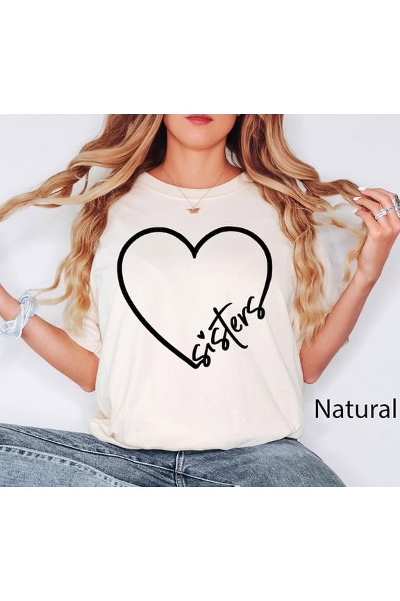 Unisex Sisters Matching Best Friend Family T-Shirt Cotton Graphic Tee-All Size S-5Xl