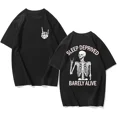 thumbnail image 1 of Unisex Skeleton Graphic Hoodie, Sleep Deprived Barely Alive Design Casual Sweatshirt, 1 of 6