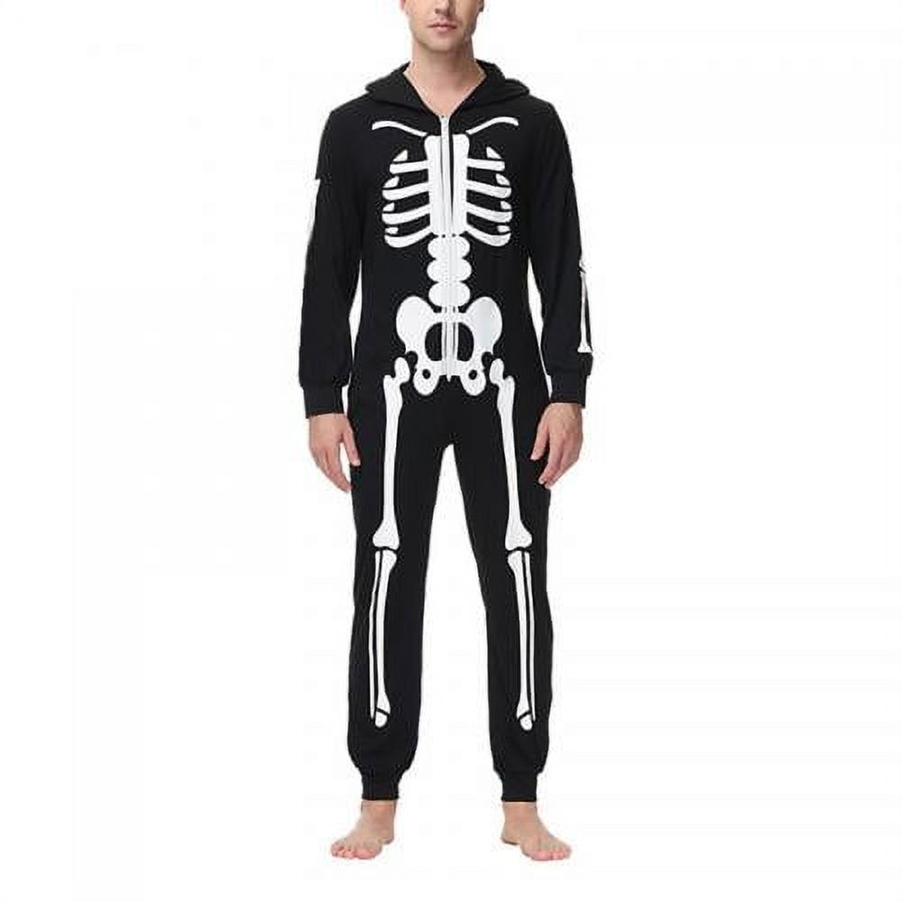 Unisex Skeleton Halloween Costume Unisex jumpsuit Plush Pajamas