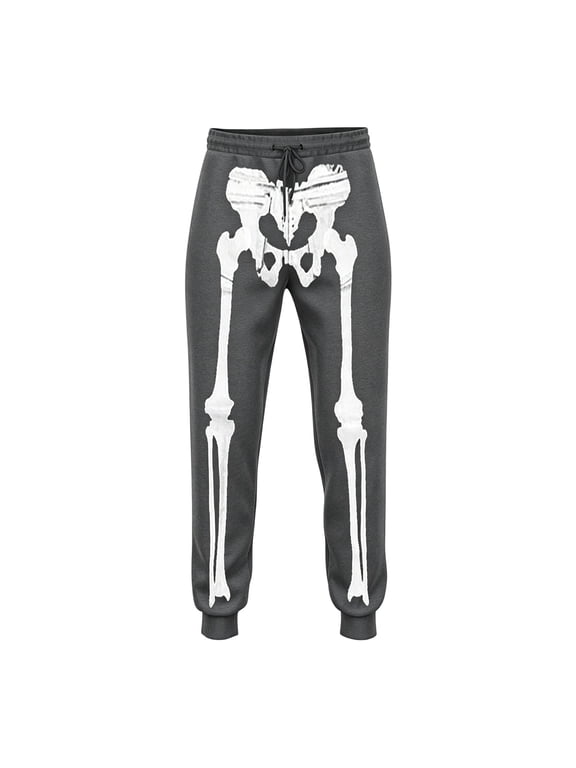 Unisex Skeleton Jogger Pants, Bone Print Drawstring Sweatpants, Halloween Casual Trousers, S-5XL
