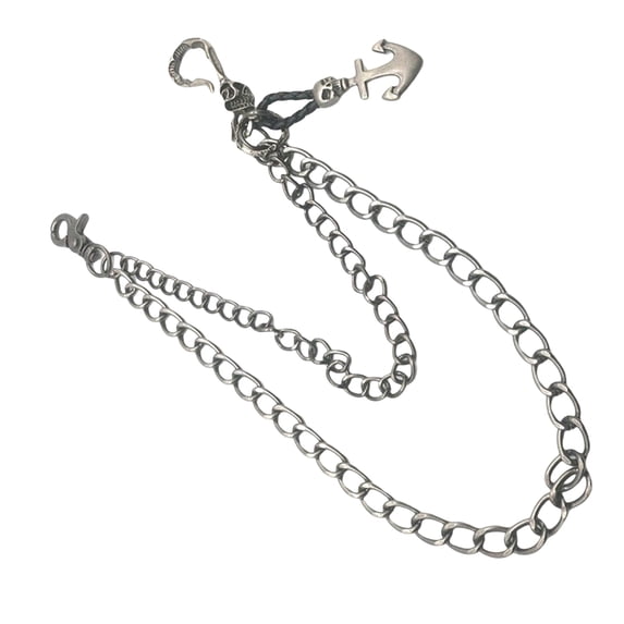 Unisex Skull Pendant Chain Decoration for Jeans and Biker Styles Daily Use